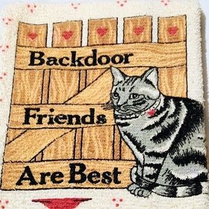 Vintage Tea Towel "Back Door Friends Are Best"